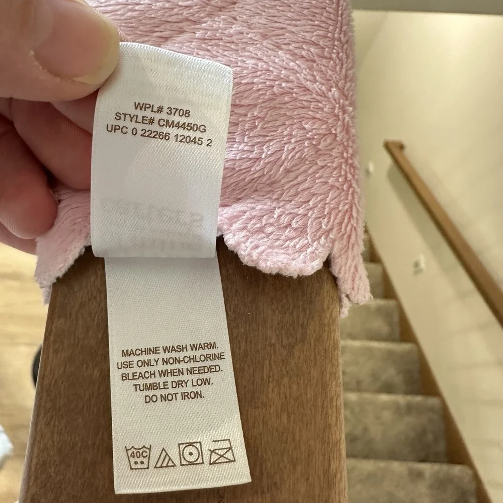 Child of Mine by Carter's Pink Gray Elephant Baby Blanket‎ Lovey Scalloped Edge